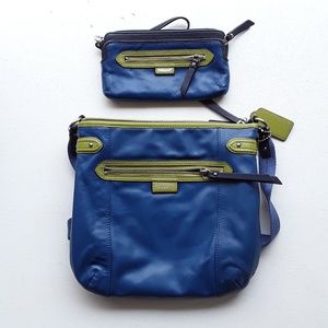 Coach navy purse set
